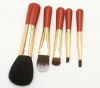 Travel mini 5pcs cosmetic brush kit with silicone bag