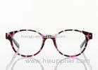 Vintage Round Plastic Eyeglass Frames For Women With Nose Pads , Orange / Pink