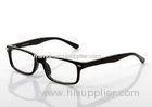 Plastic Optical Black Rectangular Spectacles Frames For Men With Round Face