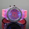 Pink Ladies Analog Display Electronic Watches Metal Case