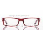 Red Rectangular Full Rim Eyeglasses Frames For Oval Faces , CE And FDA Certificated