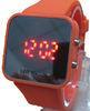 Casual Ladies Digit LED Mirror Watch , Silicone Sport Wristwatch