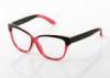 Yellow / Red And Black Full Rim Glasses Frames For Youth , Round Plastic Eyeglass Frames