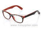 Red Oval Polycarbonate Full Rim Eyeglasses Frames For Oblong Faces , Custom OEM