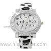 Novelty Stainless Steel Womens Quartz Watches With Diamond Watch Case