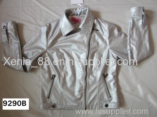 Pu jacket for lady in stock