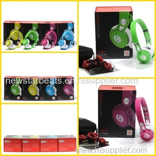 2014 blue/green/yellow/pink beats mixr beats neon mixr headphone by dr dre