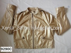 Ladies' pu jacket in stock goods