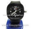 Water Resistant Women Black Jelly Silicon Watch Stainless Steel Back Case