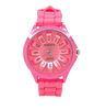 Pink Waterproof Silicone Wristband Watches Quartz Time Display