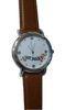 Fashion Metal Case Analogue Quartz Watch Brown Leather Buckle