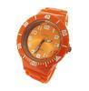 Ice Style Silicone Childrens Digital Watches , Orange PU Buckle Gift Watch