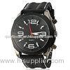 Mens Leather Strap Gift Digital Wristwatch Analog Time Display