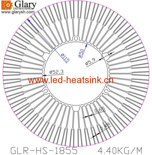 115mm High Power LED Down Light Aluminum 6063 Heatsinks