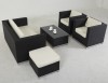 Outdoor furniture rattan sofa set with footrest