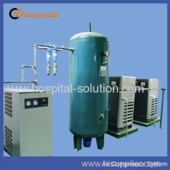 Screw air compressor system for hospital gas supply system
