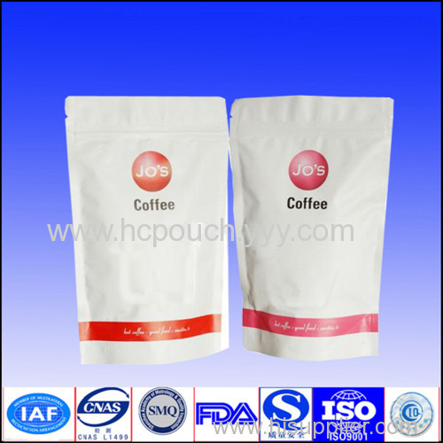 Made in China! Plastic stand up zip bag for tea or coffee