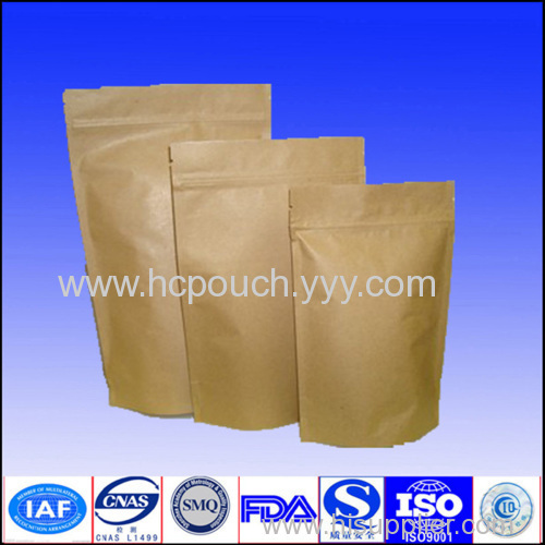 Hot Sale Food Packaging Foil Lined Stand Up Kraft Paper Bags