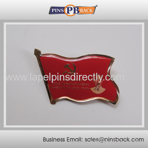 Custom epoxy dome flag lapel pin/metal soft enamel pin badge with butterfly cluth