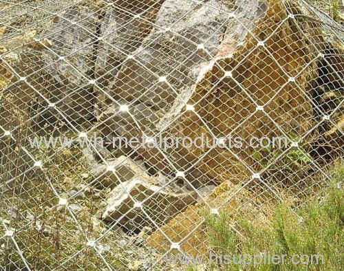 flexibile high tensile steel rope slope protection net