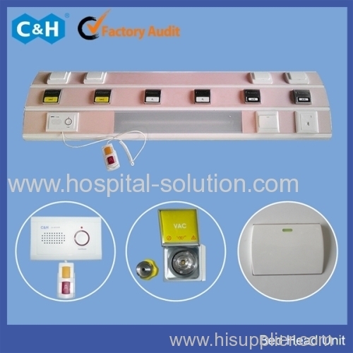 Wall mounted hospital medical bed head panel