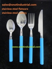 classical design cylinder PP handle cutlery with tumble polish