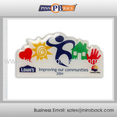 Hot sales screen printing lapel pin/ epoxy dome pin badge with custom logo