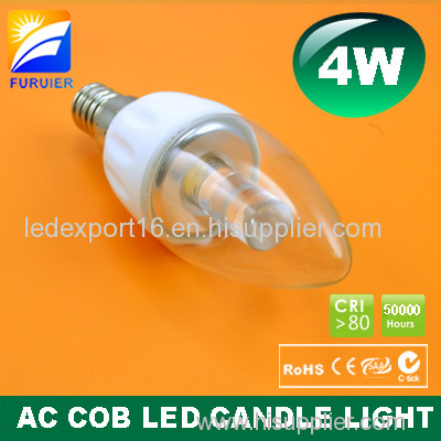 AC 4W transparent LED candle light