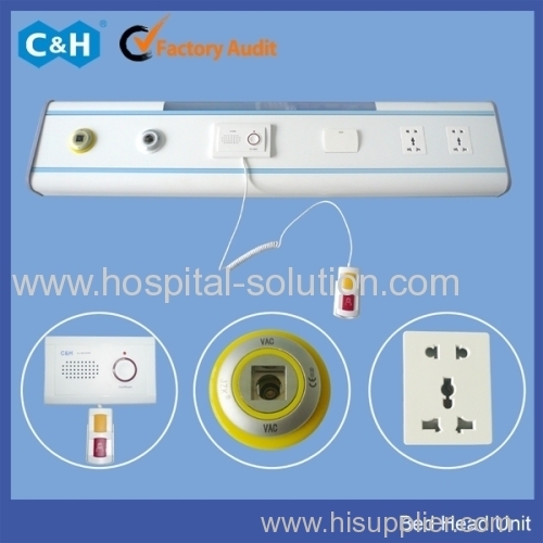 Wall mounted hospital patient room bed head unit