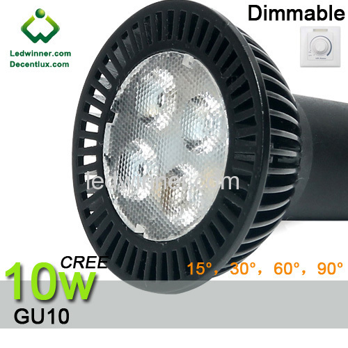 led gu10 dimmable spotlight 15° CREE 10w