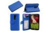 LG g2 Blue Leather Mobile Phone Protective Cases , Phone Wallet Pouch