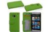 HTC Hard Shell Green Custom Leather HTC Phone Cases With Standing