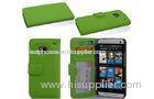 HTC Hard Shell Green Custom Leather HTC Phone Cases With Standing