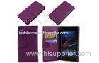 Sony Mobile Phone Cases Anti - Shock Purple Leather Cell Phone Case