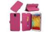 Classical Girls Pink Wallet Style Samsung Leather Phone Cases For Note 3