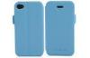 Shock Proof Blue iPhone 4S Wallet Leather Cell Phone Case With Magnet Clasp