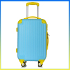 2014 fashion trolley coded lock blue ABS luggage set