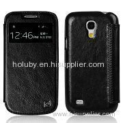 HOCO Crystal Series Caller Display Leather+PC Case for Samsung Galaxy S4 Mini i9190 i9192 i9195(Black)