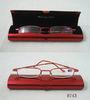 Red Half Moon Fold Up Reading Glasses For Ladies , Retro Style