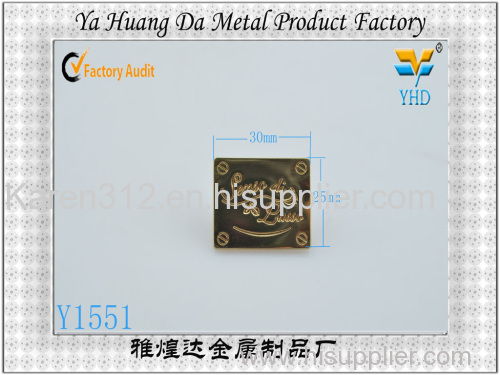 2014 hot sale fashion decorative metal labels and tags