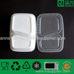 plastic fast food container with two compartment