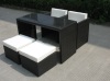 Outdoor rattan dining table and chairs