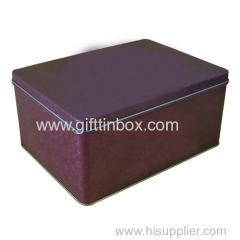 Hinged rectangular biscuit tin