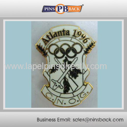 Custom Sport hard enamel laple pin-1.25 inch metal pin badge-silver plated pins-butterfly clutch badge