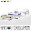 Eco Friendly Rectangle Tempered Glass Lock Food Storage Containers Lunch Box