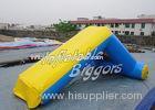 Brazil Trampoline Inflatable Floating Water Slide Yellow Blue , Water Amusement Park