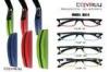 Stylish Metal Bifocal Reading Glasses , Red / Blue / Green And Black Full Rim
