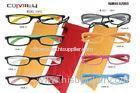 Black / Yellow Bifocal Reading Glasses For Ladies , Stylish Narrow Rectangular