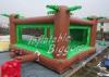 Tarpaulin / Vinyl Commercial Inflatable Bouncers Green Cartoon For Amusement Park