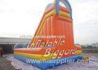 PVC Vinyl Orange Kids Inflatable Slide Jumping Bouncer , Giant Inflatable Slides